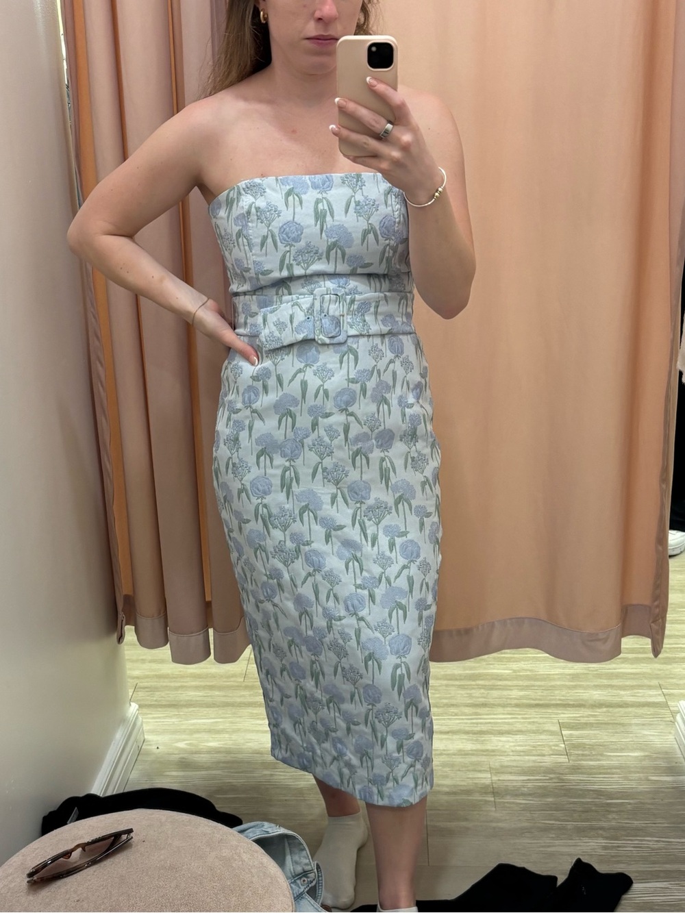 Amanda Uprichard Fae Midi Dress in Flores Brocade with belted